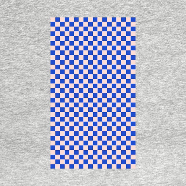 retro pink and blue checkered gingham pattern by mckhowdesign